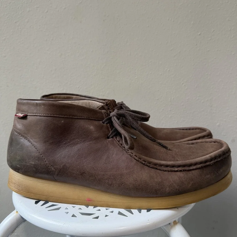 Clarks Stinson Hi Desert Chukka Boots Mens Size 13M EUR 47 Brown Leather Lace Up